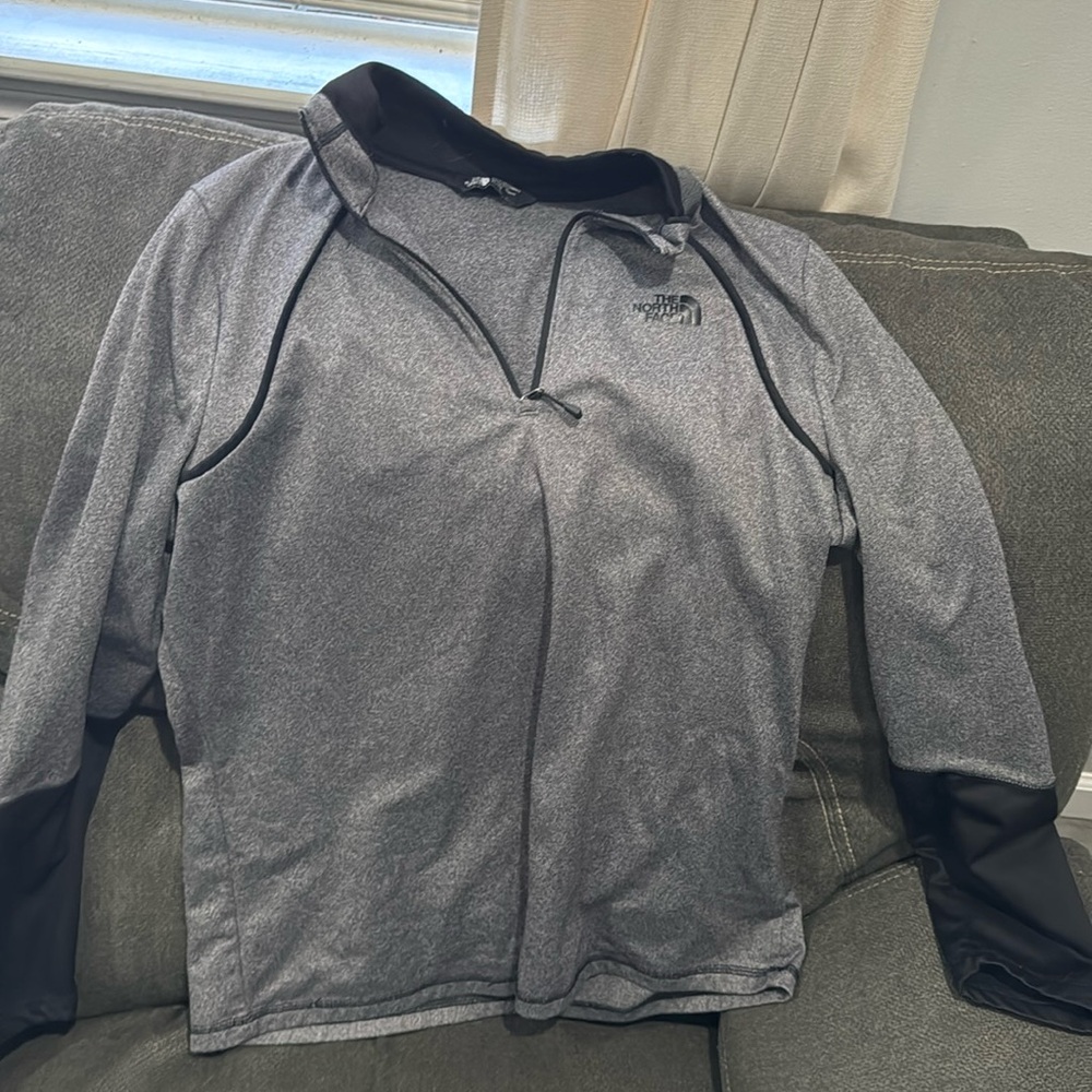 Pull over the north face, gray, and black